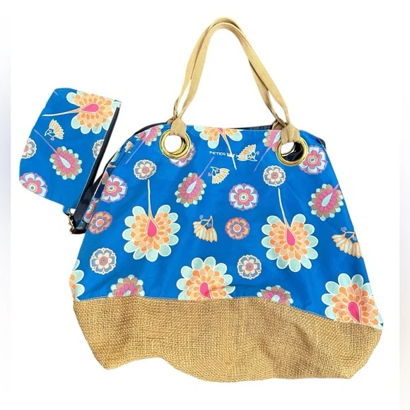 Peter Millar Large Floral Travel or Beach  Tote Bag - Picture 6 of 16